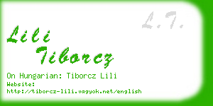 lili tiborcz business card